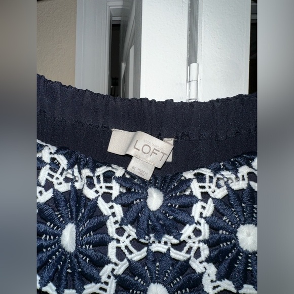 Loft off the shoulder floral navy dress - Picture 4 of 5